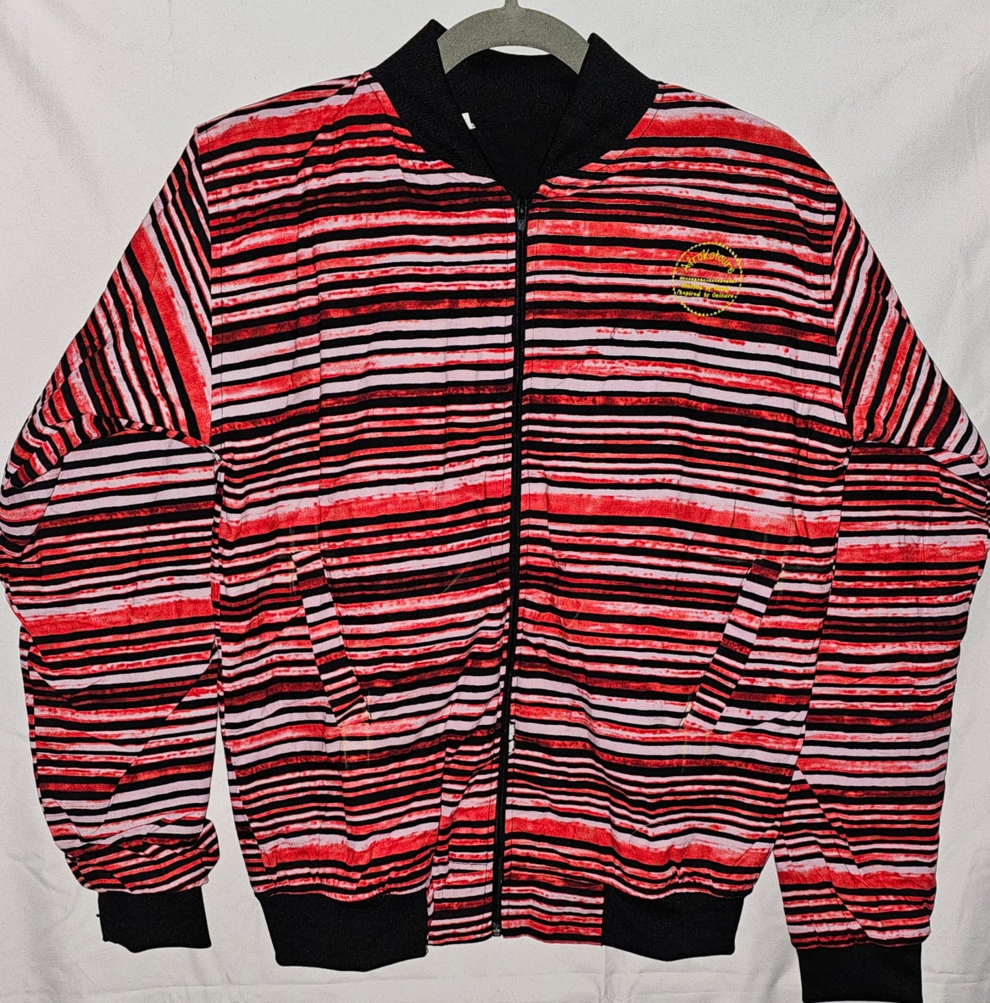 Fleece-Lined Ankara Bomber Jacket