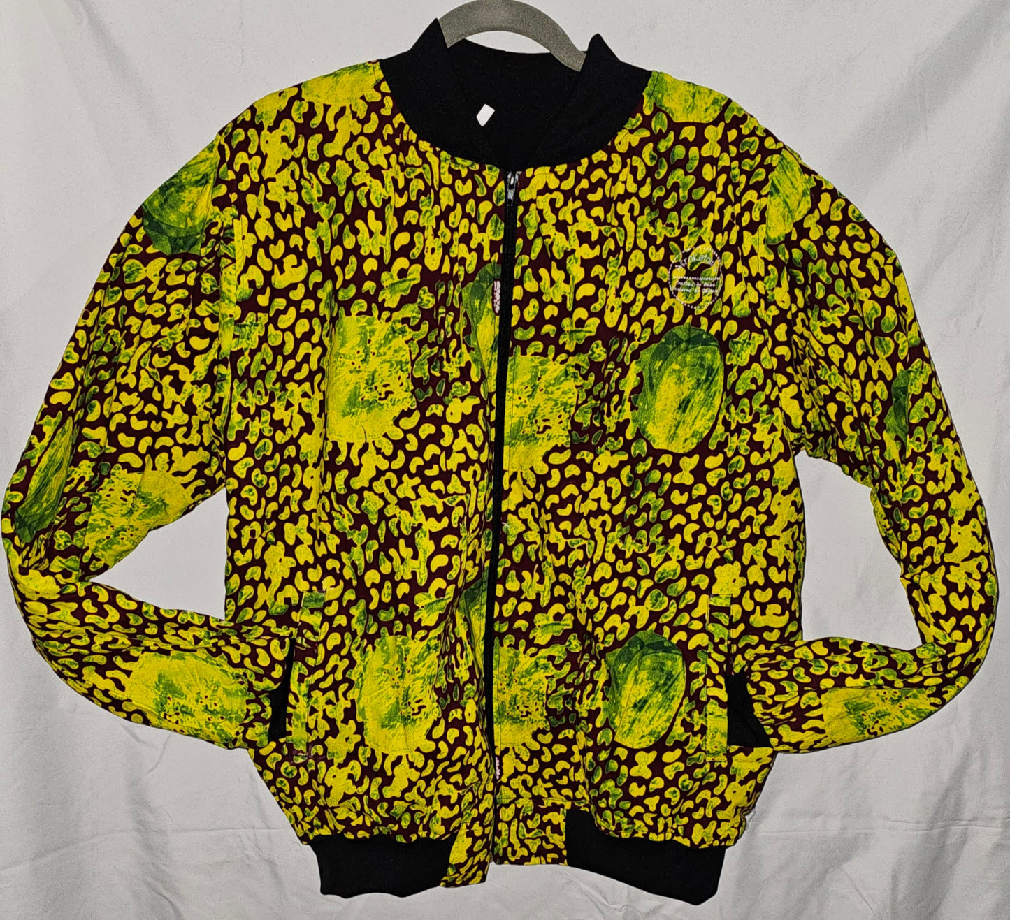 Fleece-Lined Ankara Bomber Jacket