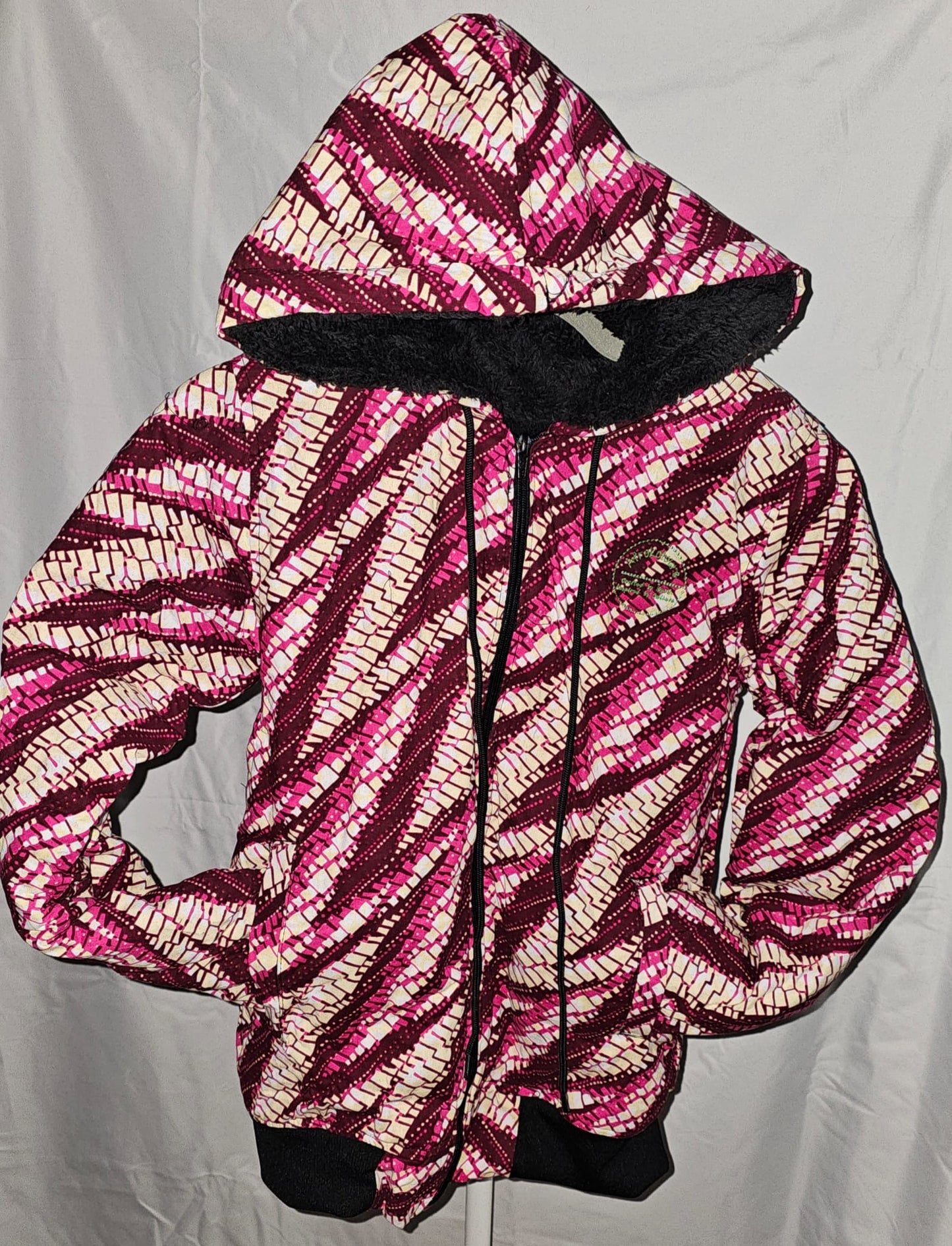 Fleece-Lined Ankara Hoodie