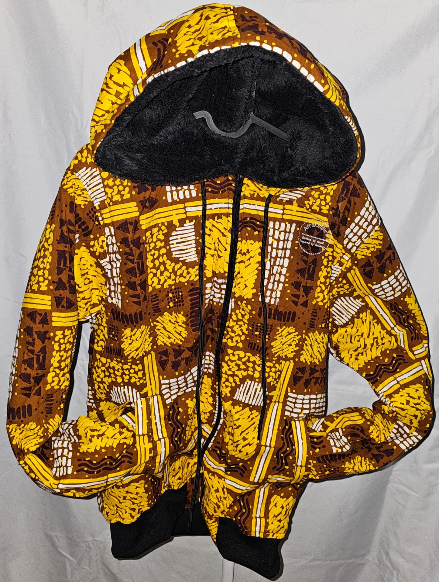Fleece-Lined Ankara Hoodie