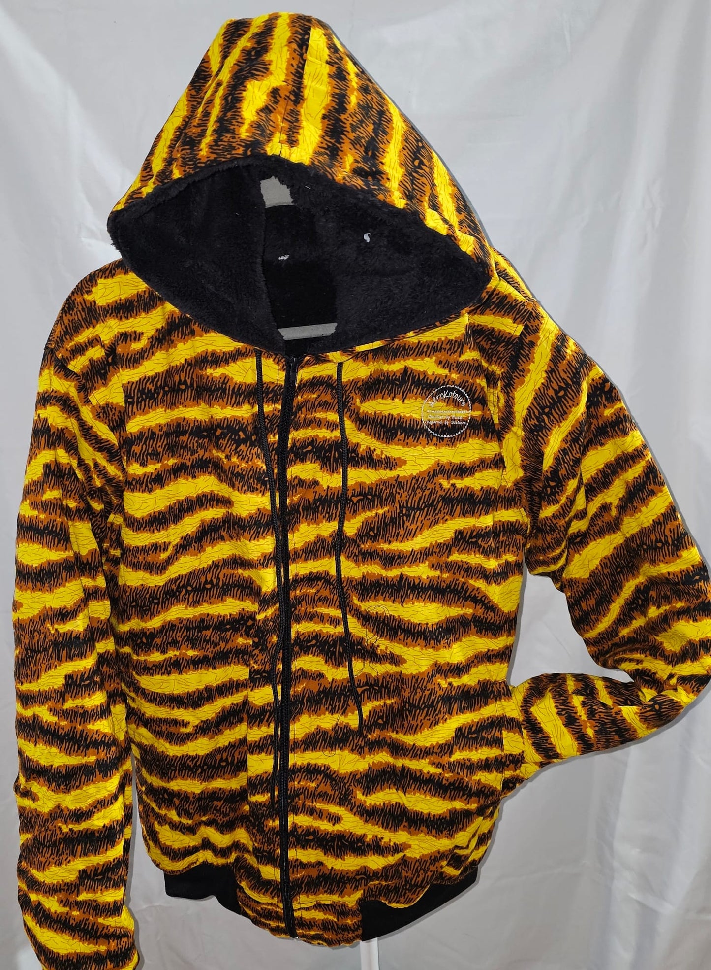 Fleece-Lined Ankara Hoodie