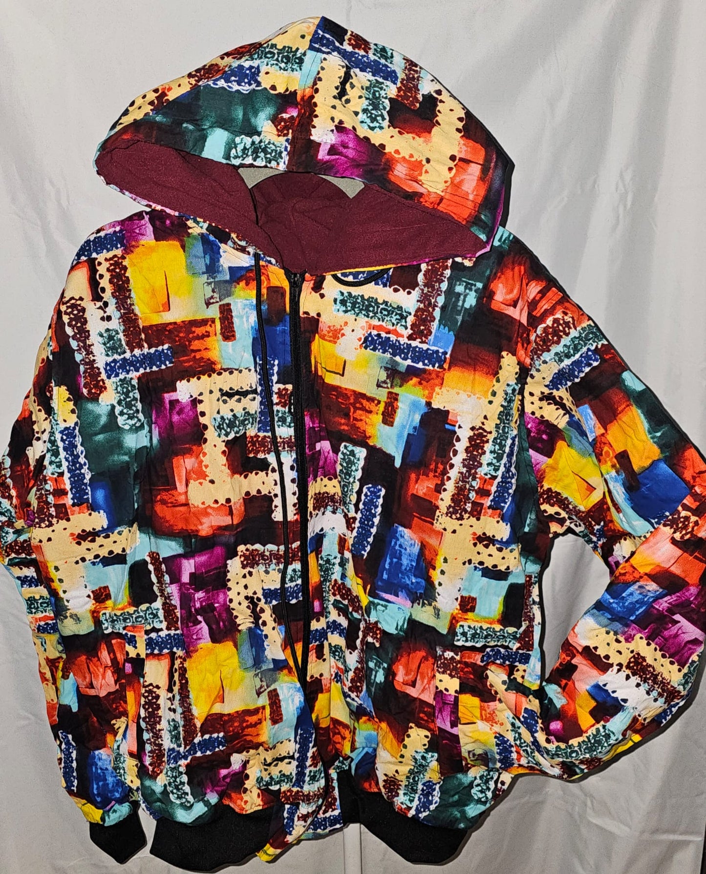 Fleece-Lined Ankara Hoodie