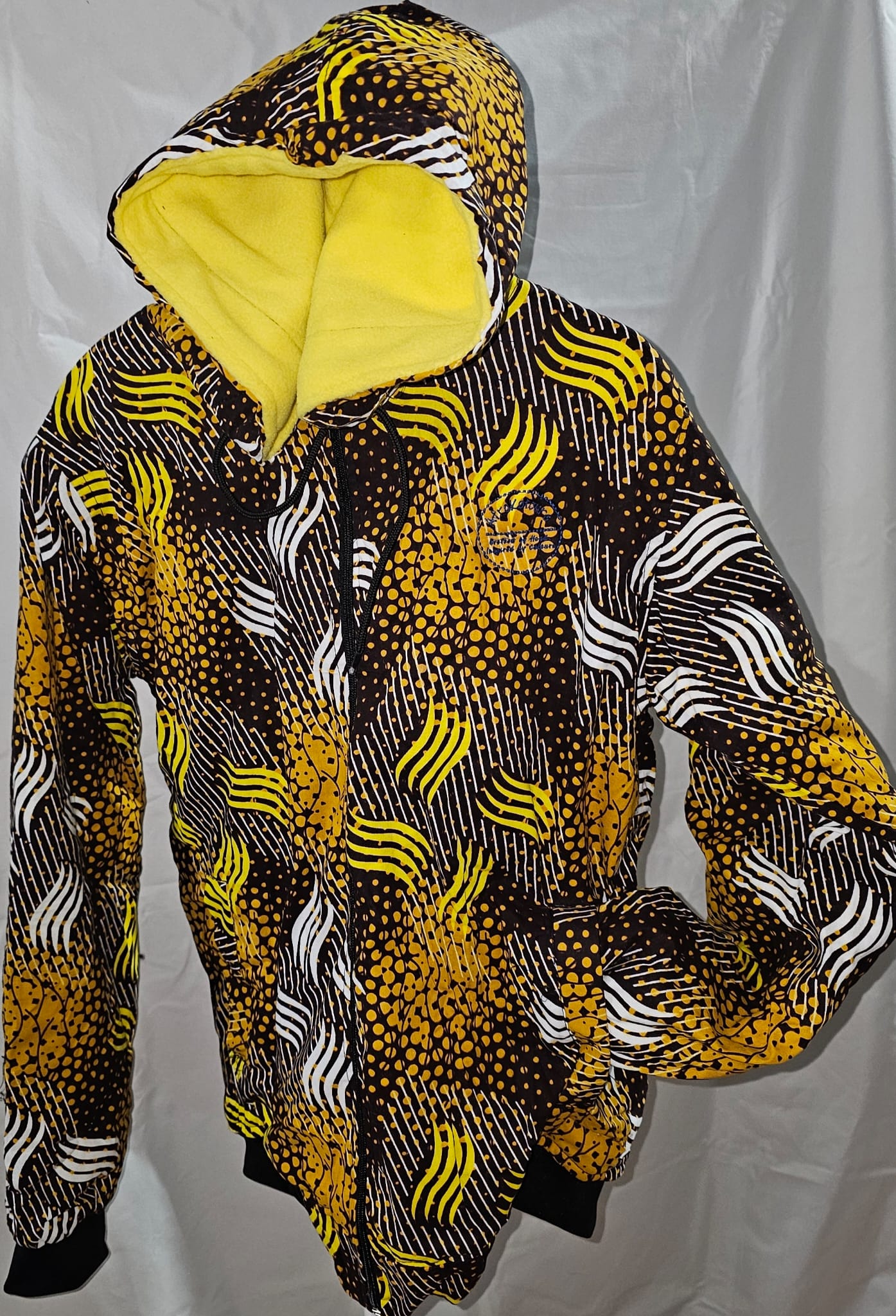 Fleece-Lined Ankara Hoodie