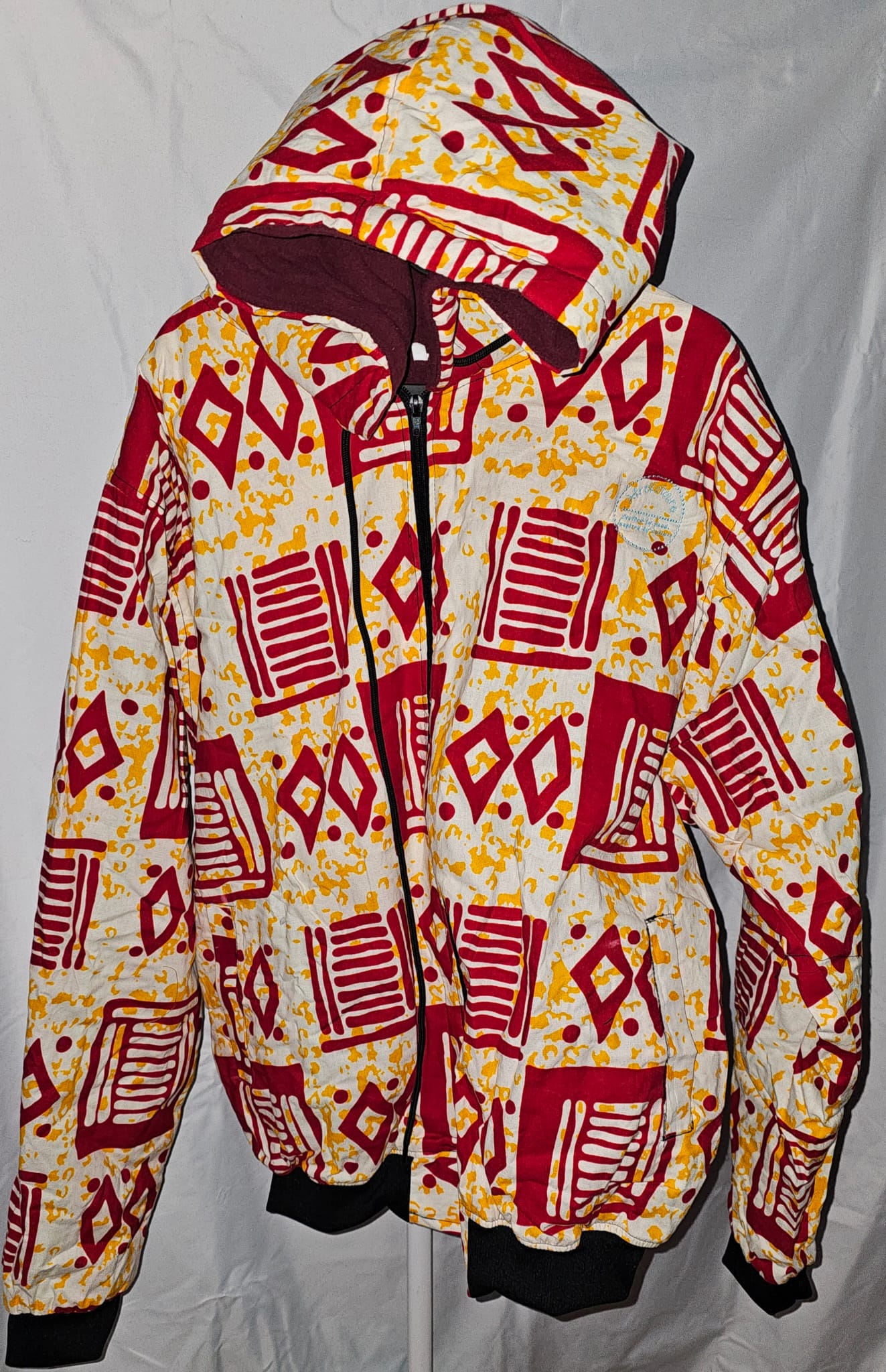 Fleece-Lined Ankara Hoodie