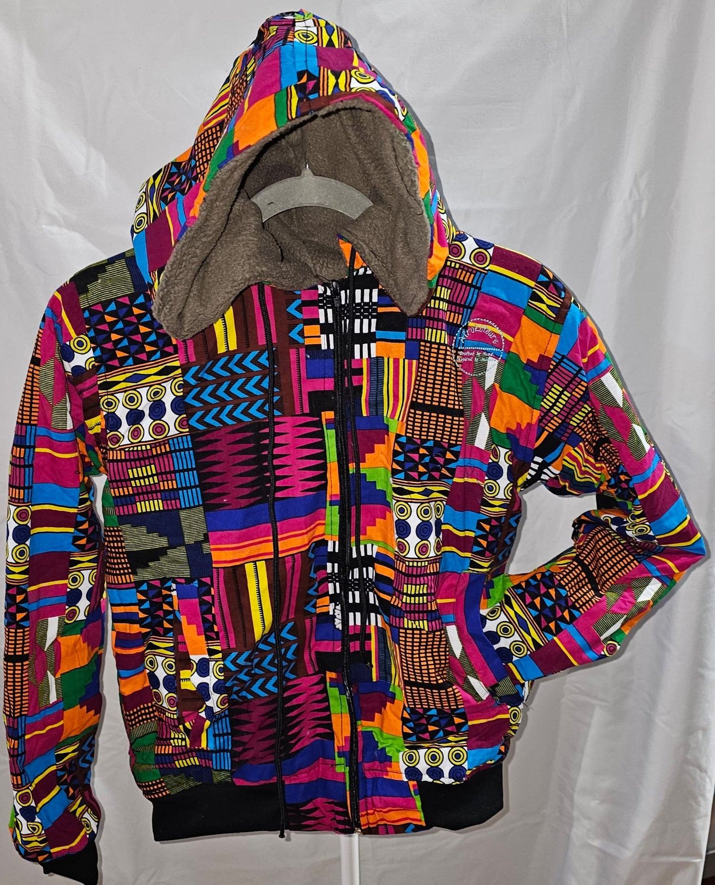 Fleece-Lined Ankara Hoodie
