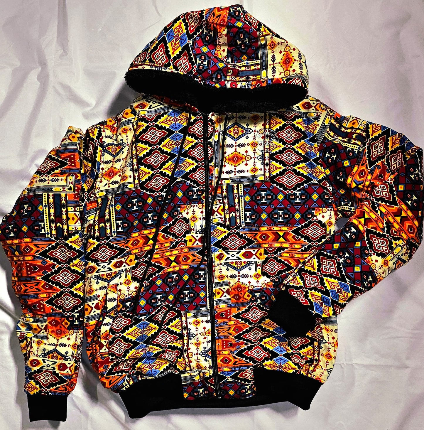 Fleece-Lined Ankara Hoodie
