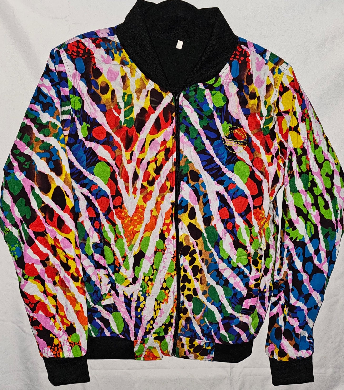 Fleece-Lined Ankara Bomber Jacket