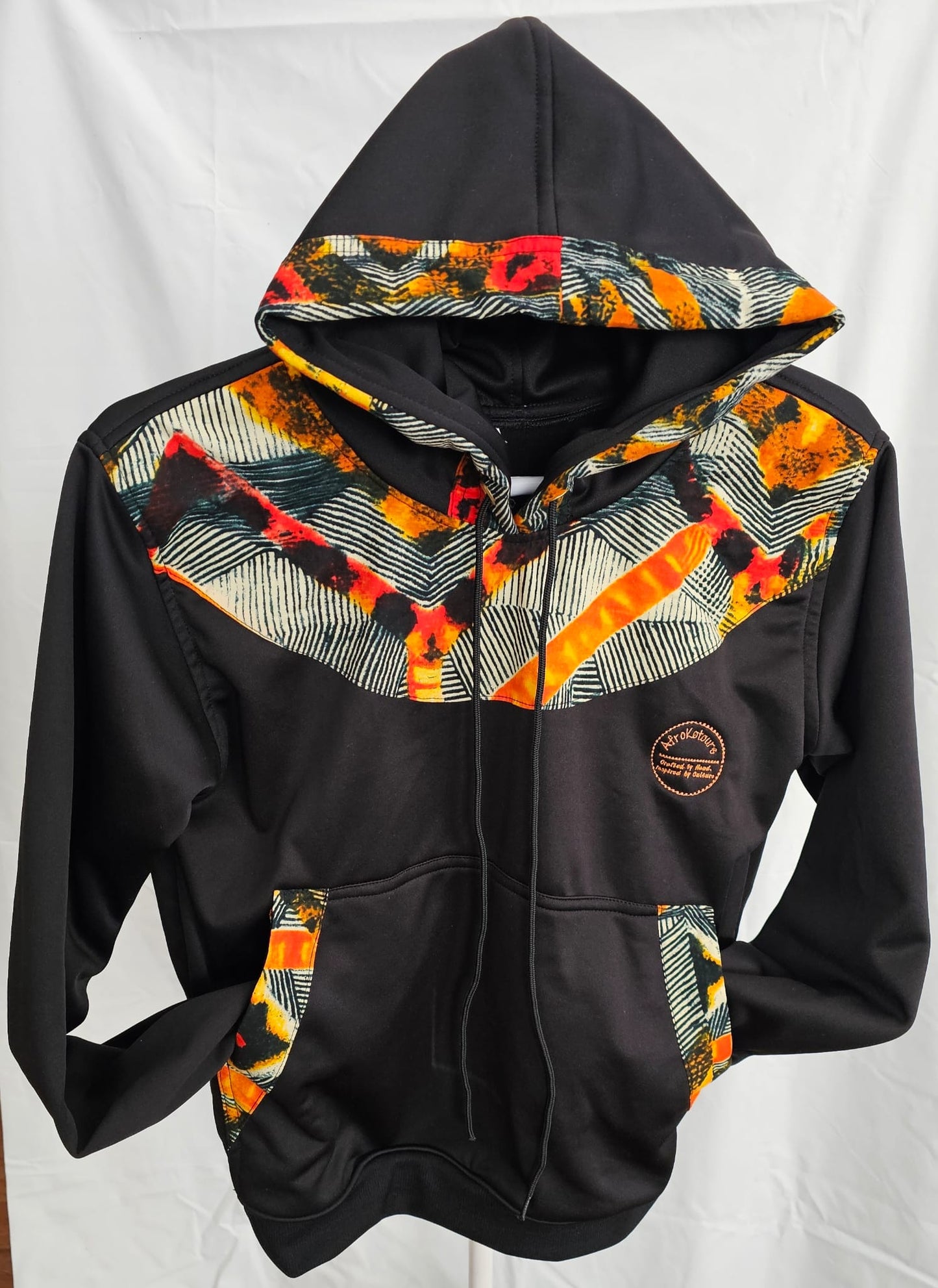 Black Hoodie (Orange pop)
