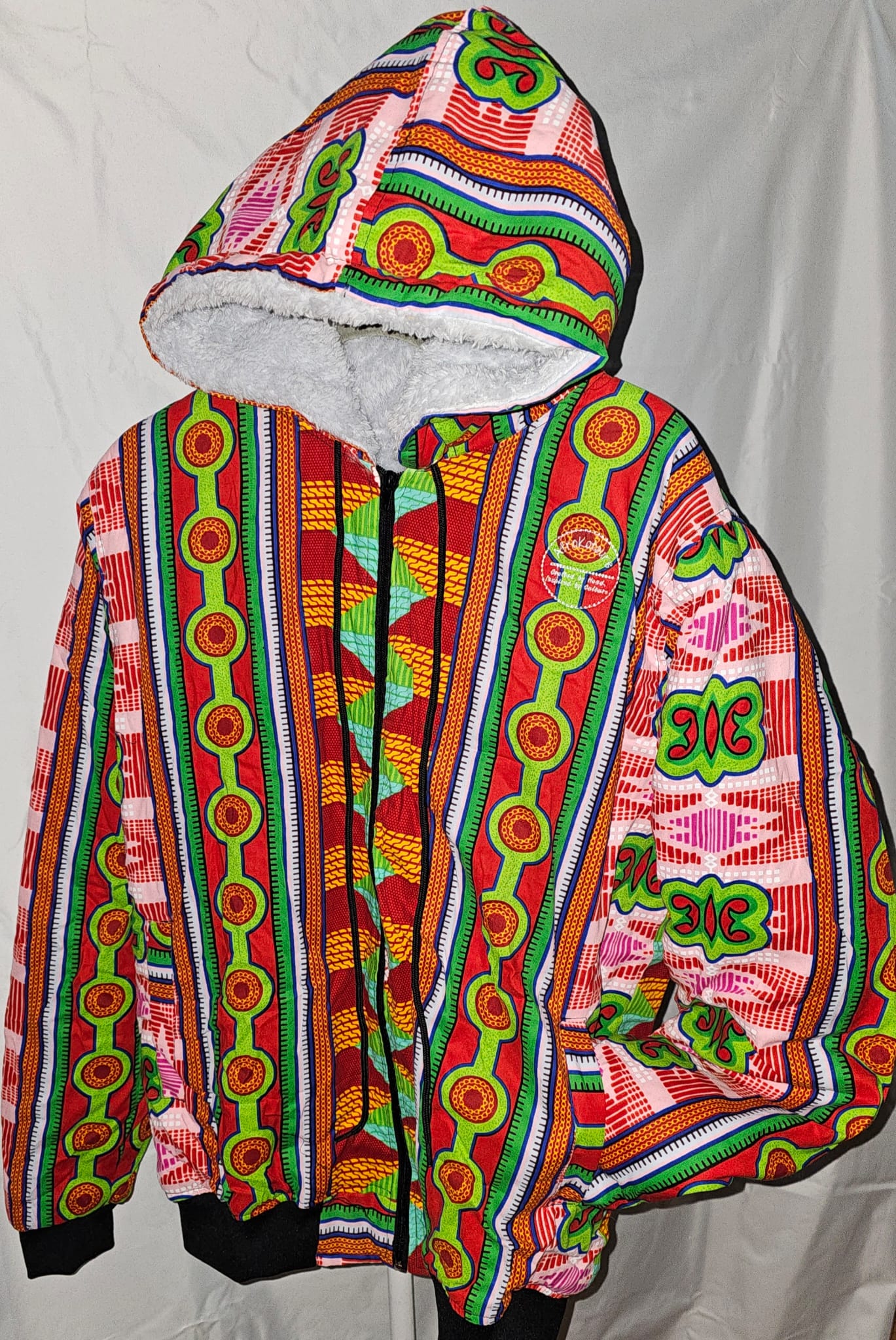 Fleece-Lined Ankara Hoodie
