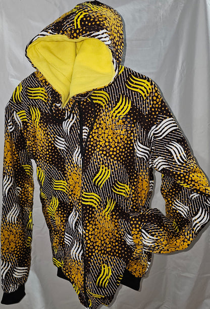 Fleece-Lined Ankara Hoodie