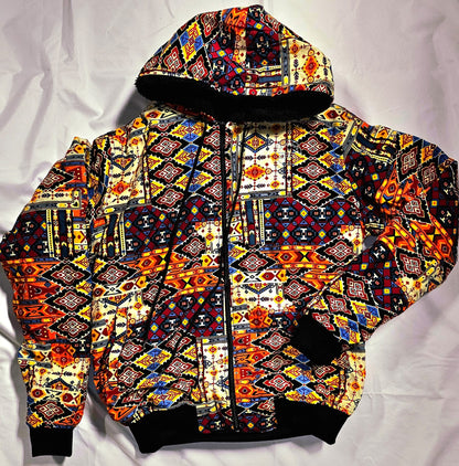 Fleece-Lined Ankara Hoodie