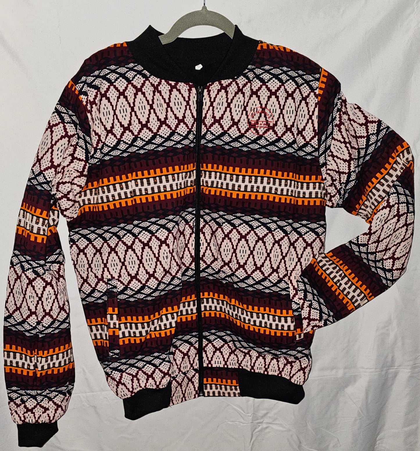 Fleece-Lined Ankara Bomber Jacket